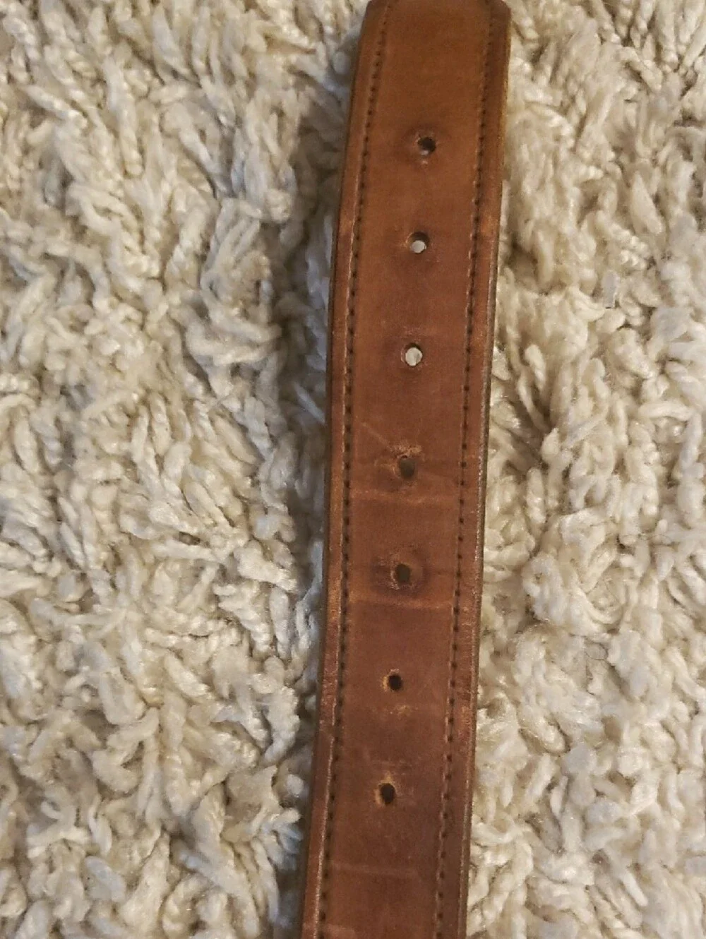 1980 Georgia Bulldogs Brown Leather Belt with Brass Buckle
